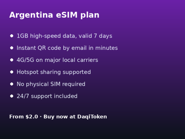 Argentina eSIM - 1GB / 7 Days